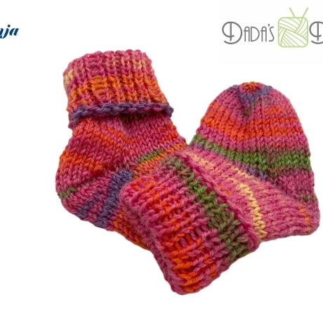 Babysocken gestrickt, Gr. ca 15 - verschiedene Farben