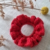 Gehäkeltes Scrunchie - Haargummi aus 100% Merinowolle