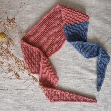 100 % Merino - Französischer Schal / Halstuch Sophie zweifarbig