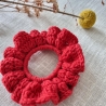 Gehäkeltes Scrunchie - Haargummi aus 100% Merinowolle
