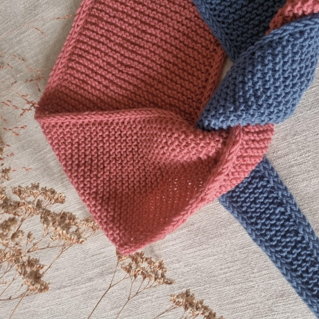 100 % Merino - Französischer Schal / Halstuch Sophie zweifarbig