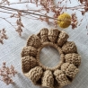 Handgemachtes gehäkeltes Scrunchie - Haargummi aus 100% Merinowolle