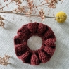 Handgemachtes gehäkeltes Scrunchie - Haargummi aus 100% Merinowolle