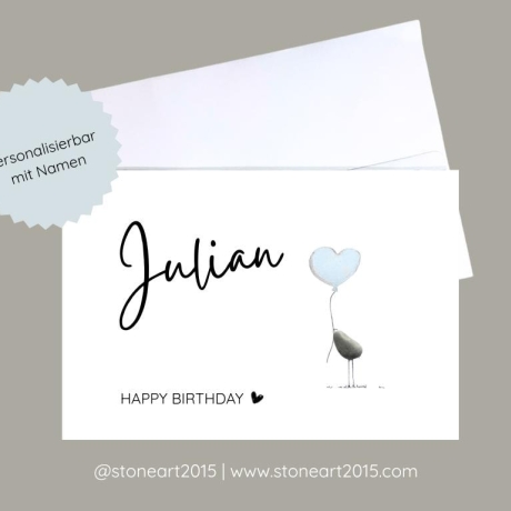 Geburtstagskarte mit Namen handgemacht