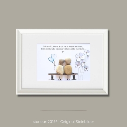 Geschenk Diamantene Hochzeit • Steinbild Paar - 60. Hochzeitstag 