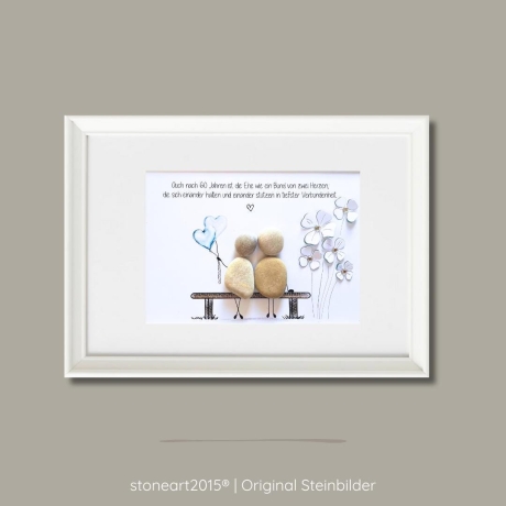 Geschenk Diamantene Hochzeit • Steinbild Paar - 60. Hochzeitstag 