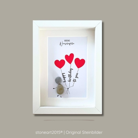 Steinbild Geburtstag Geldgeschenk Wunscherfüller HAPPY BIRTHDAY