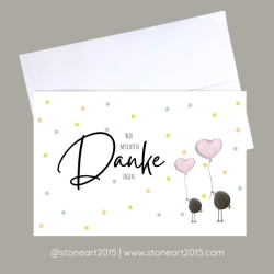 Dankeskarte „Wir möchten Danke sagen“ - Steinbild mit Umschlag