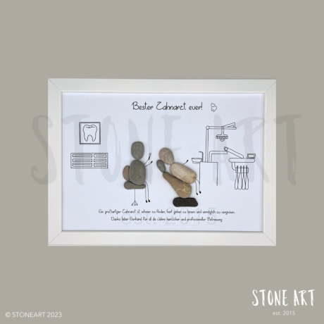 Steinbild Zahnarzt - Geschenk - Danke sagen - personalisierbar