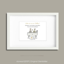 Geschenk Goldene Hochzeit • Steinbild „Liebe ist wie ein Vollbad“