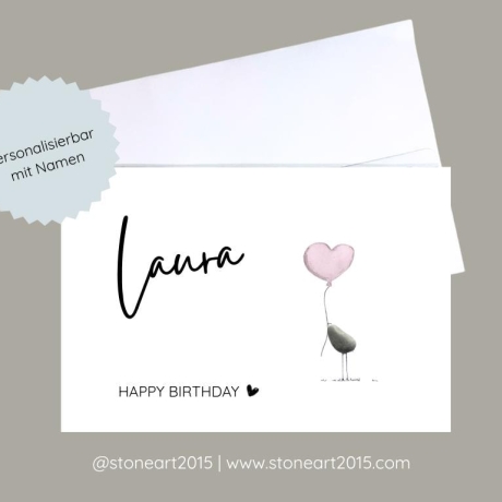 Geburtstagskarte mit Namen handgemacht