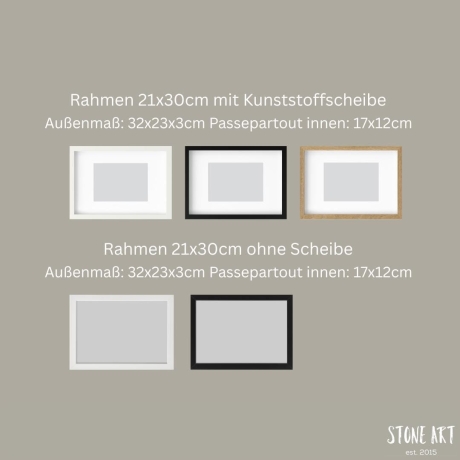 Steinbild Familie mit Herz – Personalisierbares Familiengeschenk