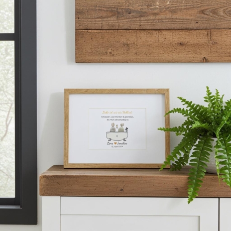 Geschenk Goldene Hochzeit • Steinbild „Liebe ist wie ein Vollbad“