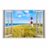 147 Wandtattoo Fenster - Leuchtturm Nordsee Maritim