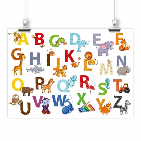 Kinder Tier ABC Poster -  DIN A1 - 841 x 594 mm
