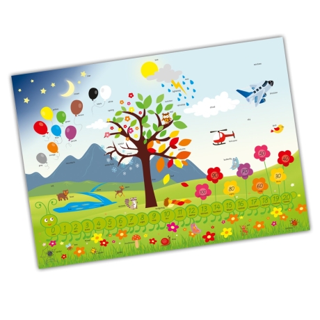 Tischset mit Lerneffekt für Kinder 2in1 Englisch lernen