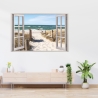 156 Wandtattoo Fenster - Weg zum Ostseestrand Sand Meer Wandbild