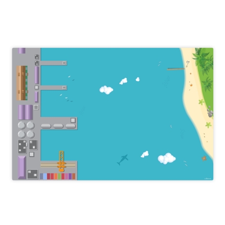 Spielfolie für LACK Tisch groß Hafen & Insel