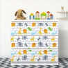 015 Möbelfolie für IKEA MALM Tiere Baby 3 Schubladen Sticker