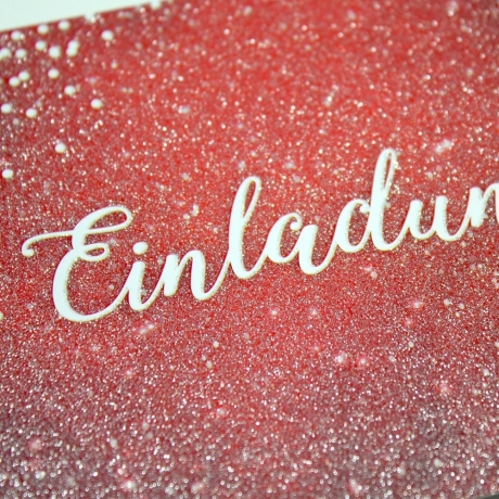 10 Klapp-Einladungskarten Rot Glitzer inkl. 10 weiße Briefumschl.