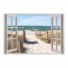 156 Wandtattoo Fenster - Weg zum Ostseestrand Sand Meer Wandbild