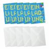 10 Einladungskarten Bauklötzel inkl. 10 transp. Briefumschl.