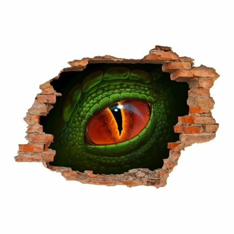 nikima - 115 Wandtattoo Auge Reptil Dinosaurier Loch in der Wand
