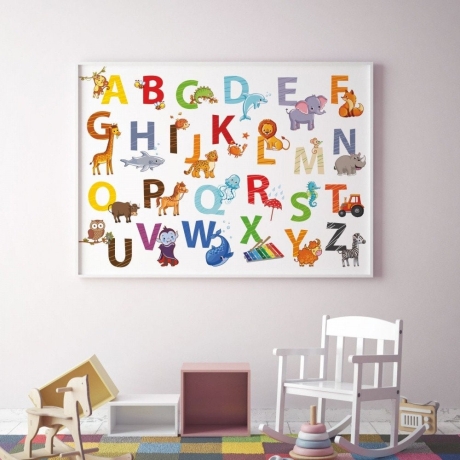 Kinder Tier ABC Poster -  DIN A1 - 841 x 594 mm