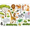 060 Wandtattoo Dschungel Tiere Löwe Elefant Savanne Baum Panda