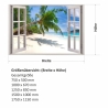 155 Wandtattoo Fenster - Palmen Strand Südsee Paradies Wanddeko