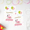 10 Einladungskarten Flamingo GLITZER inkl. 10 transp Briefumschl.