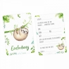 10 Einladungskarten Faultier inkl. 10 transparente Briefumschläge