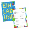 10 Einladungskarten Bauklötzel inkl. 10 transp. Briefumschl.