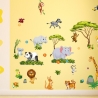 060 Wandtattoo Dschungel Tiere Löwe Elefant Savanne Baum Panda