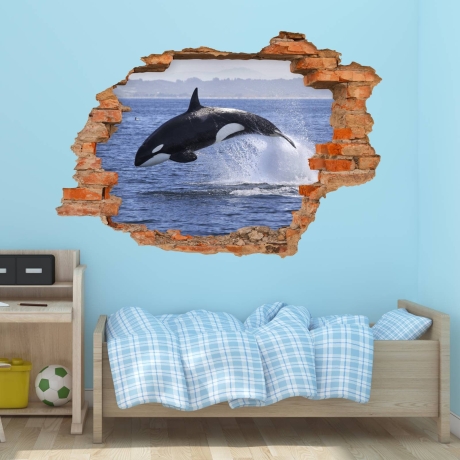102 Wandtattoo Orca Killerwal Schwertwal - Loch in der Wand