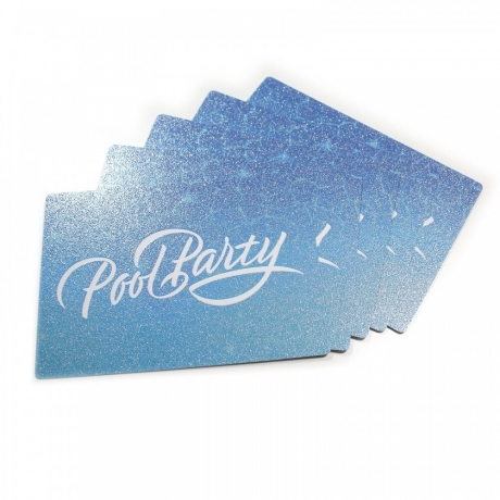 10 Einladungskarten Pool Party GLITZER inkl. 10 Briefumschlägen