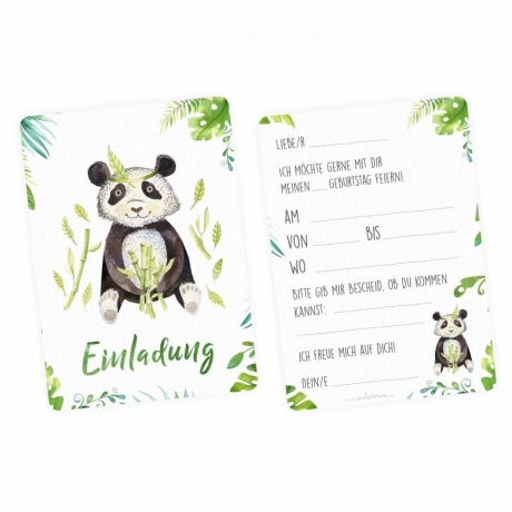 5 Einladungskarten Set Tiere inkl. 5 transparente Briefumschläge