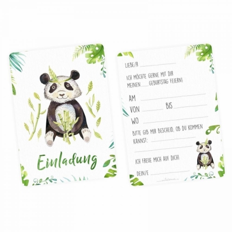 10 Einladungskarten Set Tiere + 10 transparente Briefumschläge