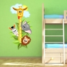 040 Wandtattoo Messlatte Maßstab Kind Kinderzimmer Safari Tiere