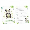 10 Einladungskarten Panda Dschungel inkl. 10 Transp. Briefumschl.