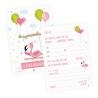10 Einladungskarten Flamingo GLITZER inkl. 10 transp Briefumschl.