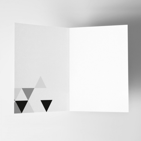 5 Klapp-Einladungskarten Dreieck Glitzer inkl. 5 Briefumschl.