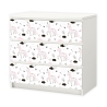 018 Möbelfolie für IKEA MALM - Einhorn -  3 Schubladen Aufkleber Sticker Klebefolie (Möbel nicht inklusive)