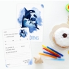 10 Einladungskarten Orca blau GLITZER inkl. 10 Briefumschläge