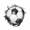 109 Wandtattoo Fussball Soccer spielen Ball zeichnung Aufkleber