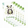 5 Einladungskarten Panda Dschungel inkl. 5 Transp. Briefumschl.