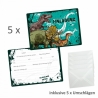 5 coole Einladungskarten Dinosaurier inkl. 5 transp. Briefumschl.