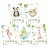 10 Einladungskarten Set Tiere + 10 transparente Briefumschläge