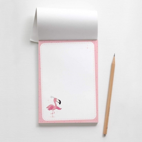 A6 Notizblock Flamingo rosa - 50 Blatt to do Liste