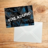 5 coole Einladungskarten Trash blau inkl. 5 transp. Briefumschl.